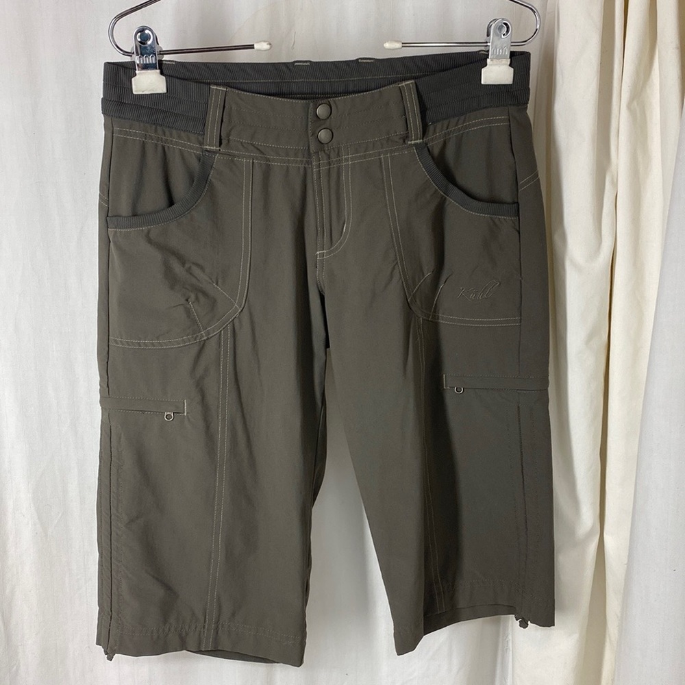 KUHL 6 Trekr Capri Kapri Pants Knickers Ruched Legs Nylon Blend